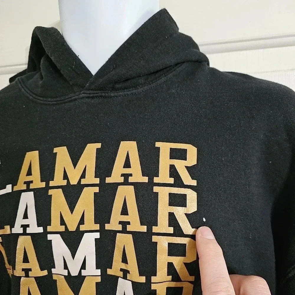 Lamar Jackson Mens Large Hoodie Black Graphic Fleece Sweatshirt Rare Streetwear - Picture 3 of 7